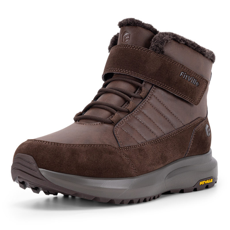 Men'S Shoes Water Resistant - フィットビル メンズ ウィンターブーツ ワイドフィット ファー裏地 スノーブーツ
