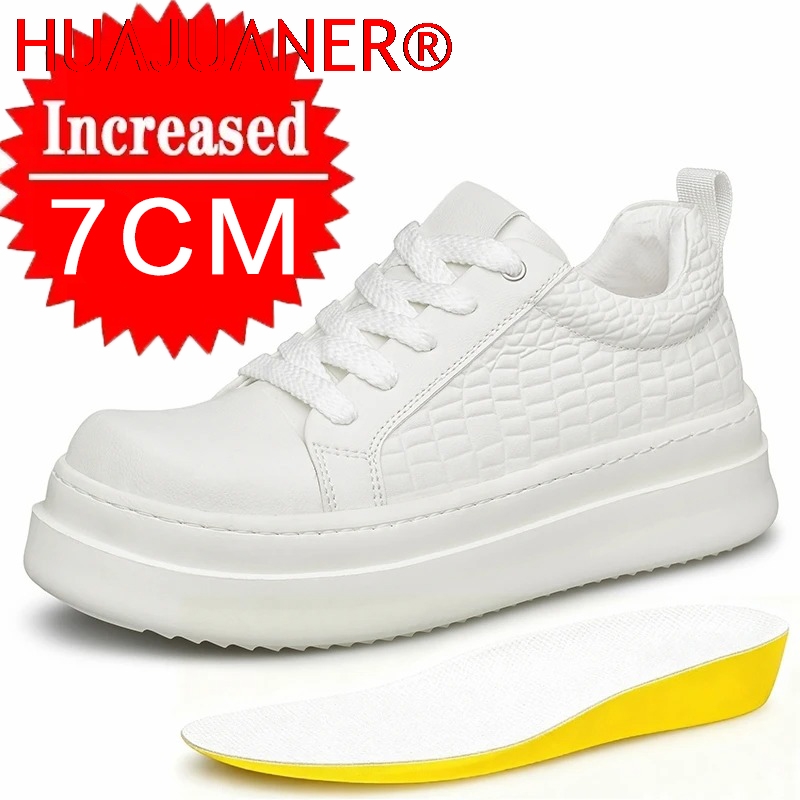 Men'S Shoes Height Increase - メンズレザーエレベーターシューズ 7cm隠し身長アップ 厚底 ファッション カジュアル スポーツ