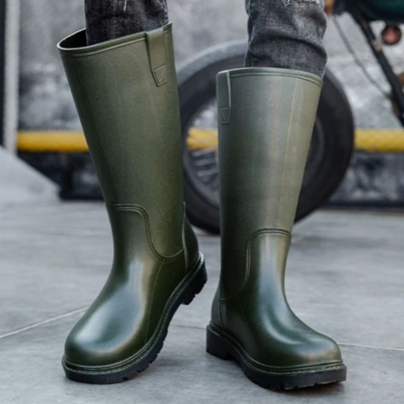 Men'S Shoes Water Resistant - メンズレインブーツ,滑り止めシューズ,耐久性,庭,レースなし,新しいファッション,提供中