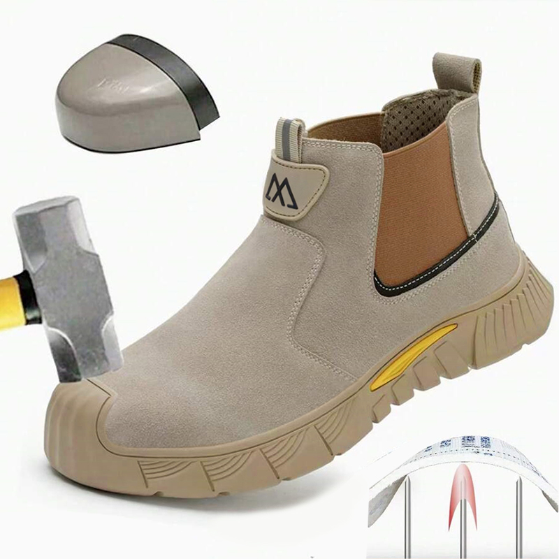 Men'S Shoes For Work - 耐摩耗性と耐久性に優れたスチールトゥ作業靴（男女兼用）、耐衝撃性スチールトゥキャップ、軽量で快適な産業用安全スニーカー、オールシーズン対応の建設作業用フットウェア、全サイズ展開、勤勉な方への父の日ギフトに最適。