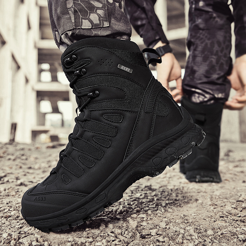 Men'S Shoes Zipper - 新しい男性の戦術的なブーツ軍事ブランド狩猟ハイキング靴足首防水屋外砂漠オートバイユニセックス軍登山靴