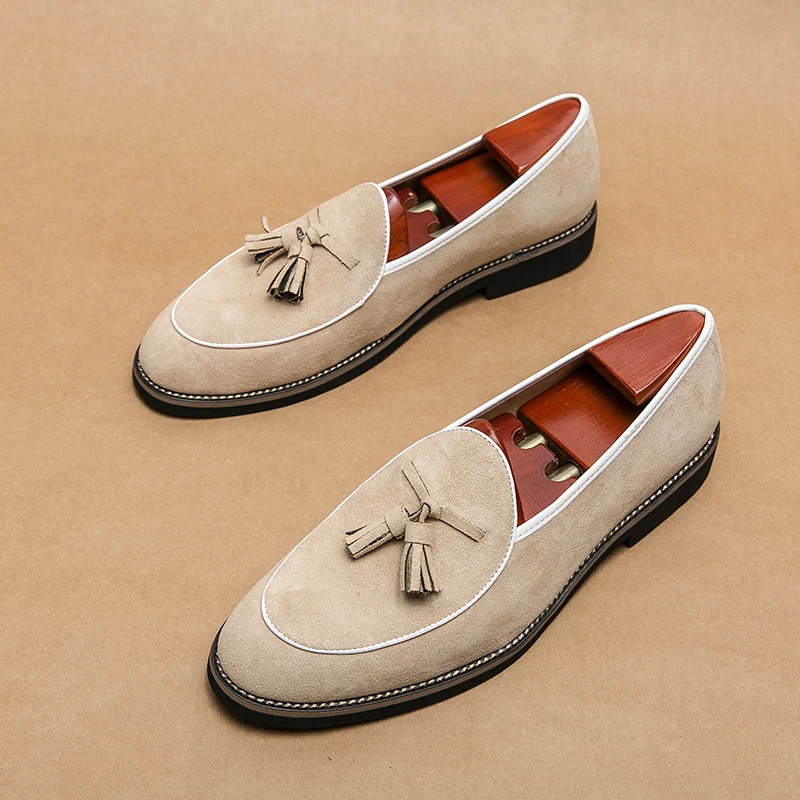 Men'S Shoes Quality Brands - イタリアの伝統的な手作りのタッセル付きメンズシューズ,滑り止めの生地,革の先のとがったつま先のある靴