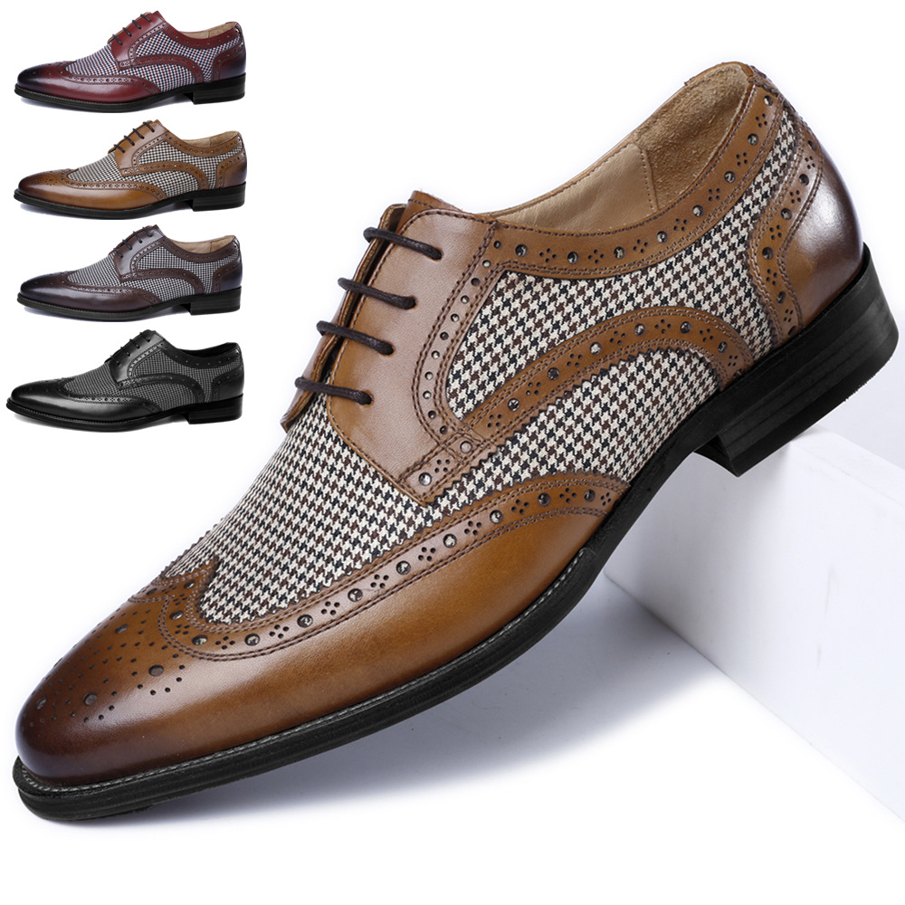Oxford Brogue Leather - メンズ通気性スニーカー,オックスフォードレザーシューズ,ソフト,カジュアル,レトロスタイル