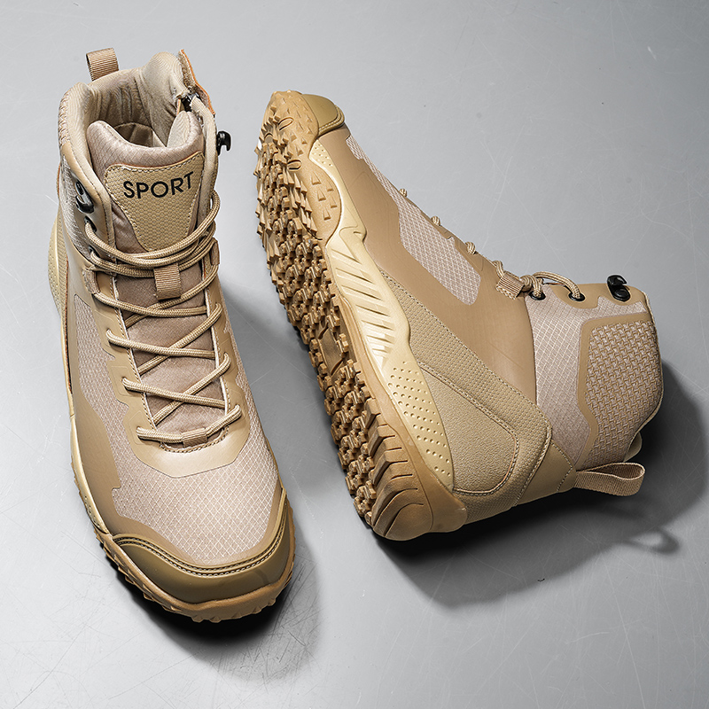Men'S Shoes For Work - 男性新しい戦術ブーツ屋外トレーニング安全作業滑り止め男性防水通気性軍ブーツ迅速な応答狩猟ブーツ