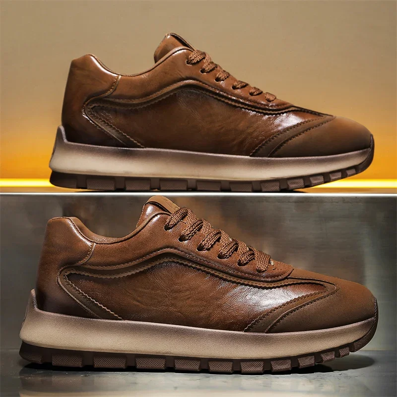 Men'S Shoes Water Resistant - 高級メンズスニーカー オールシーズン レザー カジュアル スポーツシューズ ファッション