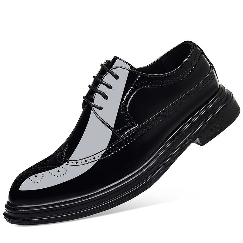 メンズ パテントレザー ブローグ ドレスシューズ レースアッ - Oxford Brogue Leather のレビューと価格