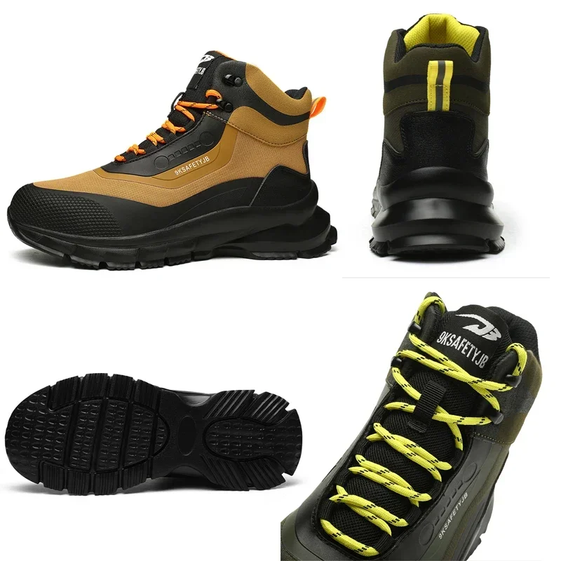 抗スプラッシュ水安全靴男性耐摩耗性ワークブーツ鋼つま先の靴耐 - Men'S Shoes Water Resistant のレビューと価格