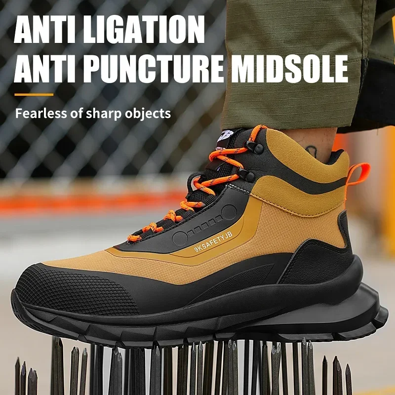 抗スプラッシュ水安全靴男性耐摩耗性ワークブーツ鋼つま先の靴耐 - Men'S Shoes Water Resistant のレビューと価格