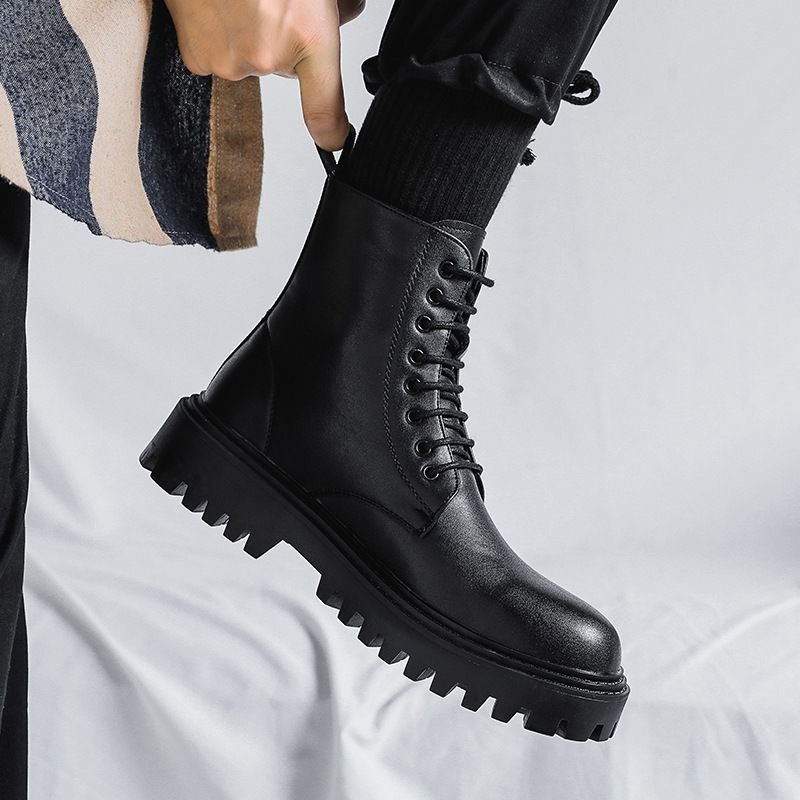 メンズハイカットレザーブーツ ファッション ブリティッシュス - Men'S Shoes Height Increase のレビューと価格