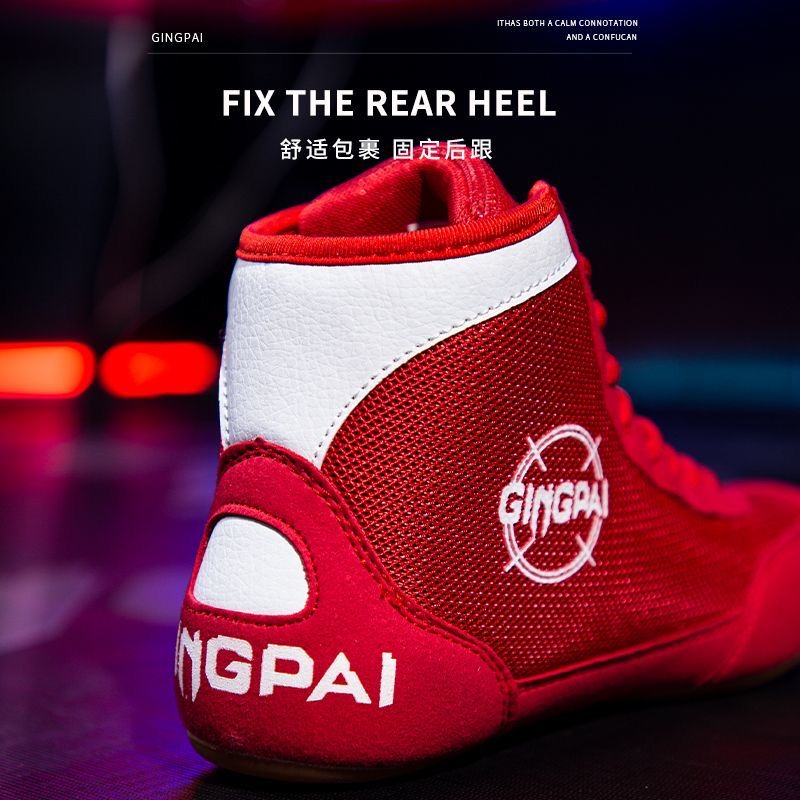 男性女性用プロボクシングシューズ レッドピンク レスリングシ - Men Shoes Vs Women のレビューと価格