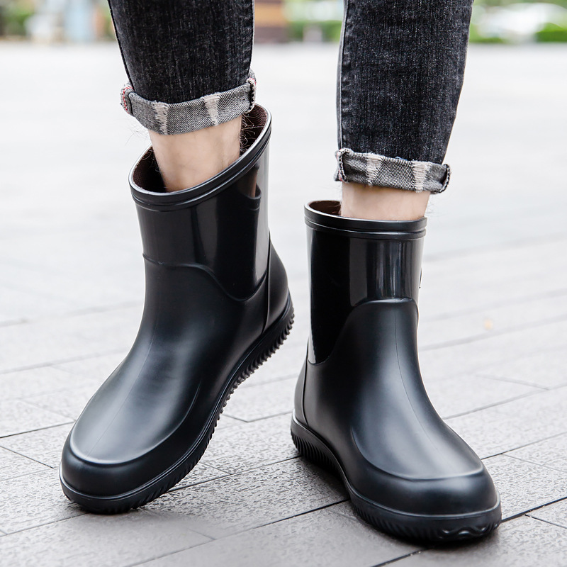 メンズミッドカーフレインブーツ 2025年ニューモデル ファ - Men'S Shoes Water Resistant のレビューと価格