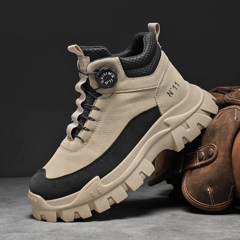 高級メンズブーツ高品質快適なショートブーツ 2025 冬厚底 - Men'S Shoes For Work のレビューと価格