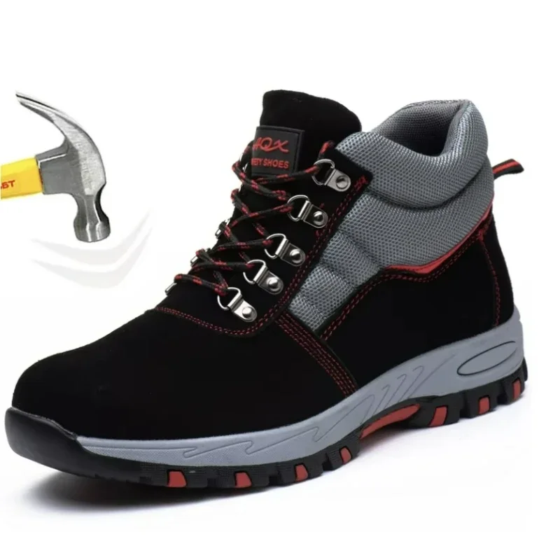 男性用安全作業靴,鋼のつま先の靴,パンク防止,暖かい冬のブー - Men'S Shoes For Work のレビューと価格