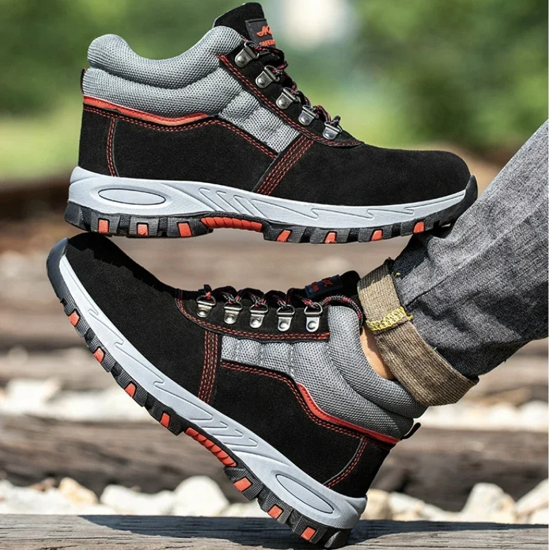男性用安全作業靴,鋼のつま先の靴,パンク防止,暖かい冬のブー - Men'S Shoes For Work のレビューと価格