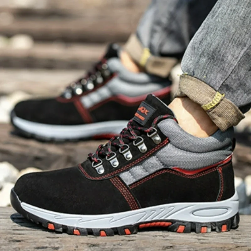 男性用安全作業靴,鋼のつま先の靴,パンク防止,暖かい冬のブー - Men'S Shoes For Work のレビューと価格