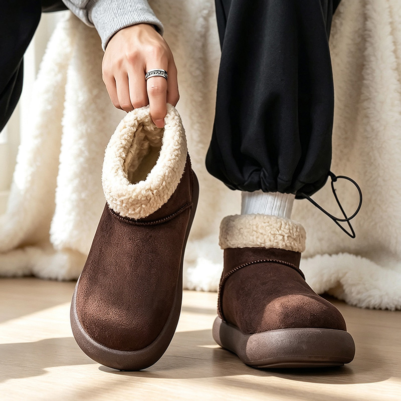 秋冬用メンズスノーブーツ、フリース裏地と厚手の断熱材付き、男 - Men'S Shoes Height Increase のレビューと価格