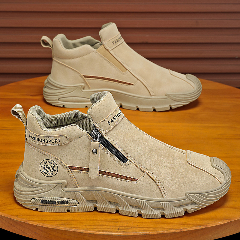 メンズカジュアルジッパー付きショートブーツ スポーツ アウト - Men'S Shoes Zipper のレビューと価格