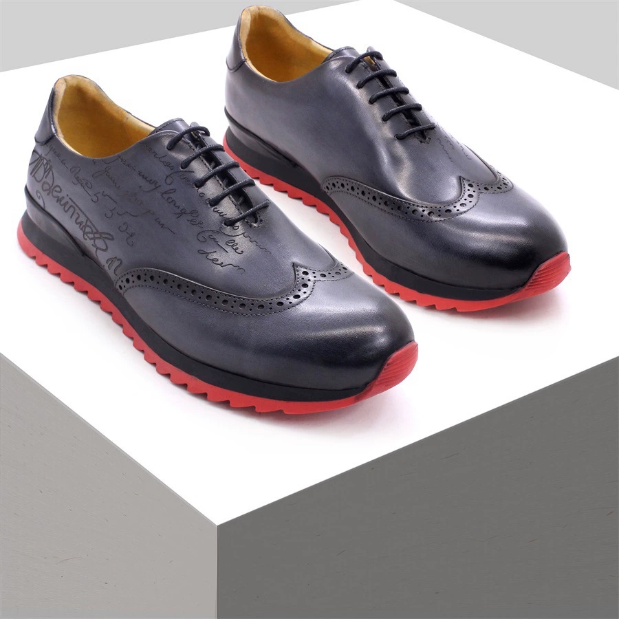 高級デザイナーメンズオックスフォードスニーカー牛本革レースア - Oxford Brogue Leather のレビューと価格