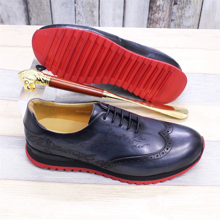 高級デザイナーメンズオックスフォードスニーカー牛本革レースア - Oxford Brogue Leather のレビューと価格
