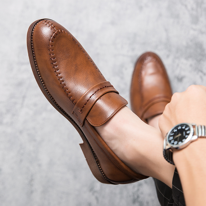 メンズローファービジネスドレス革靴メンズブランドブラウンオッ - Men'S Shoes Quality Brands のレビューと価格