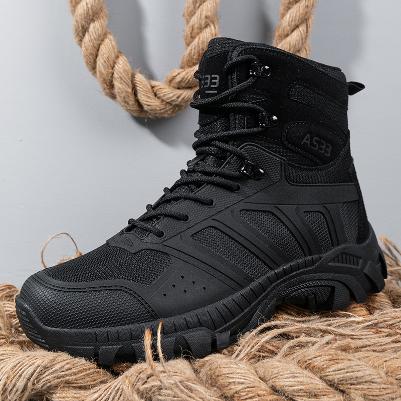 男性用タクティカルブーツ、レースアップ、デザートミリタリーワ - Men'S Shoes Zipper のレビューと価格