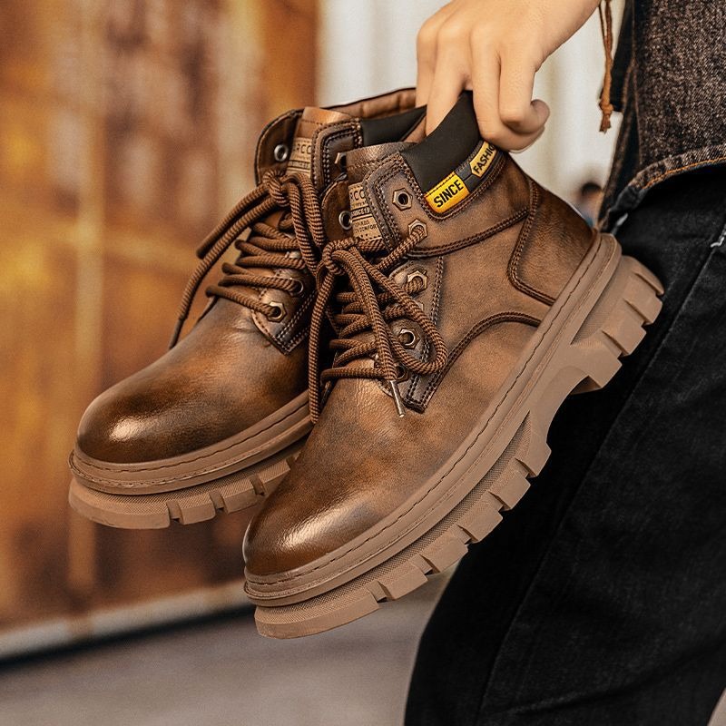 ヴィンテージ メンズ プラットフォーム アンクルブーツ 秋冬 - Men'S Shoes For Work のレビューと価格