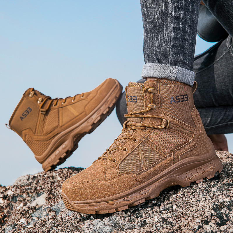 メンズミリタリータクティカルブーツアーミーブーツ男性サイドジ - Men'S Shoes For Work のレビューと価格