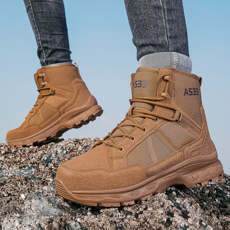 メンズミリタリータクティカルブーツアーミーブーツ男性サイドジ - Men'S Shoes For Work のレビューと価格
