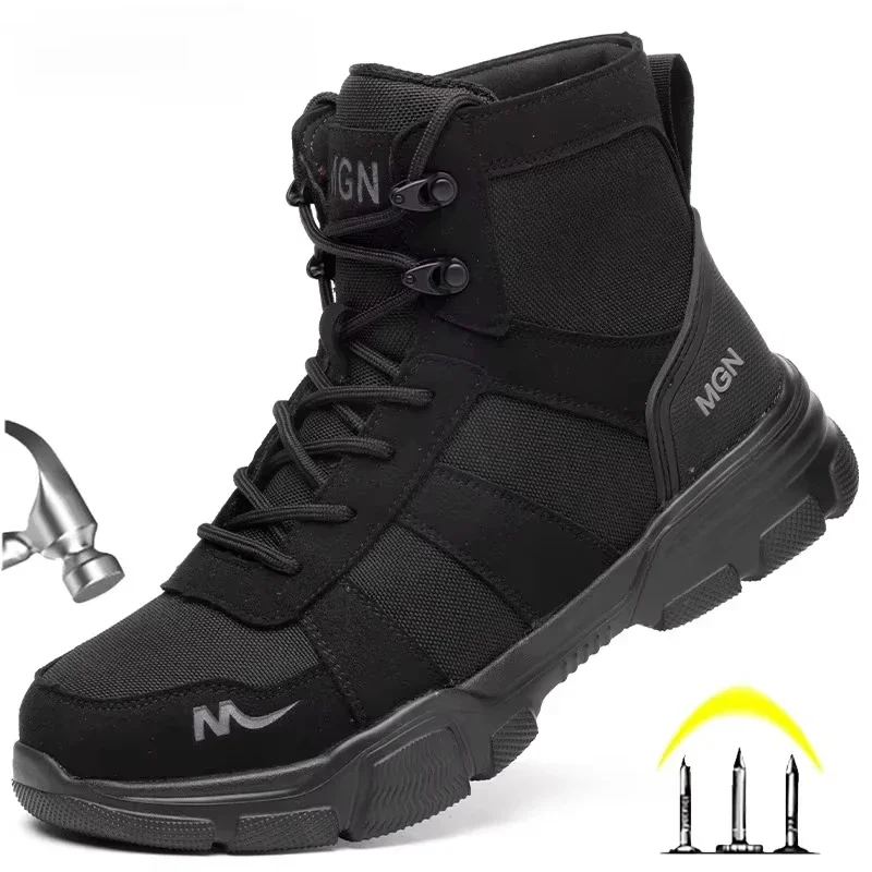 男性用のパンク防止作業靴,不滅の安全靴,鋼のつま先,破損防止 - Men'S Shoes For Work のレビューと価格