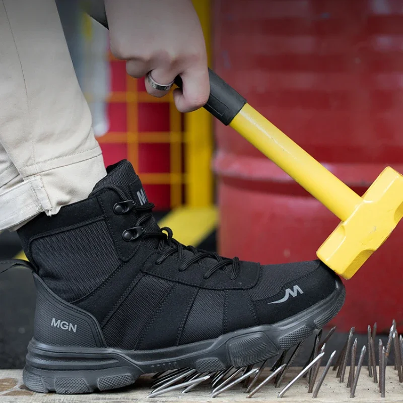 男性用のパンク防止作業靴,不滅の安全靴,鋼のつま先,破損防止 - Men'S Shoes For Work のレビューと価格