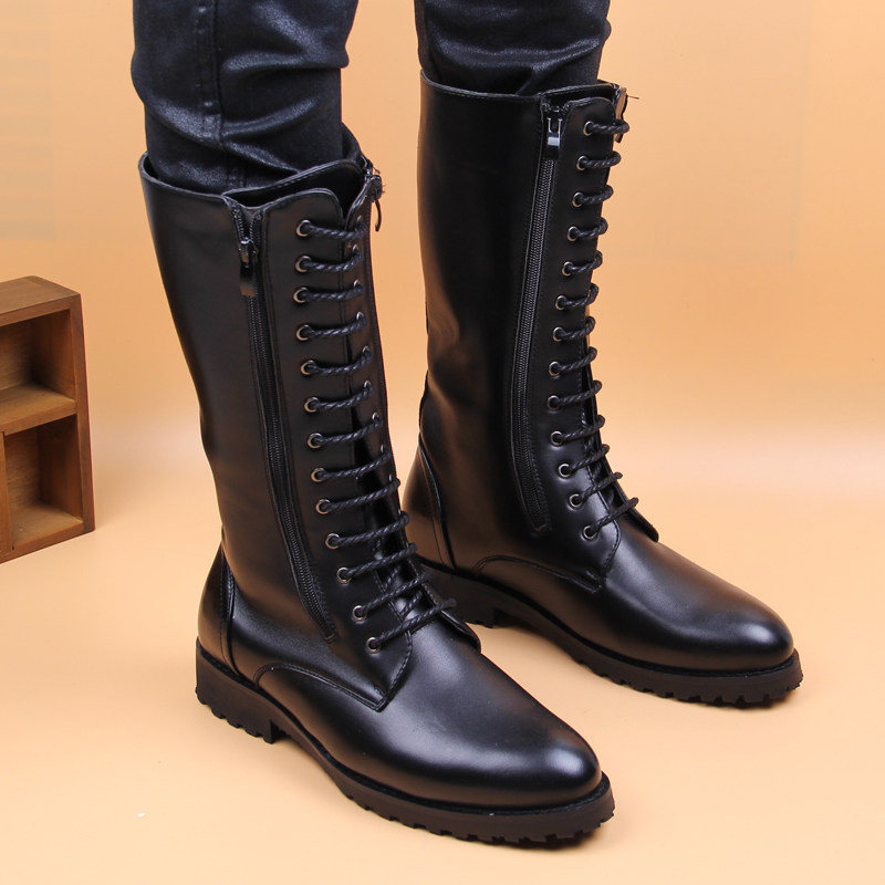 メンズ高級ファッションハイブーツステージナイトクラブドレス本 - Men'S Shoes Zipper のレビューと価格