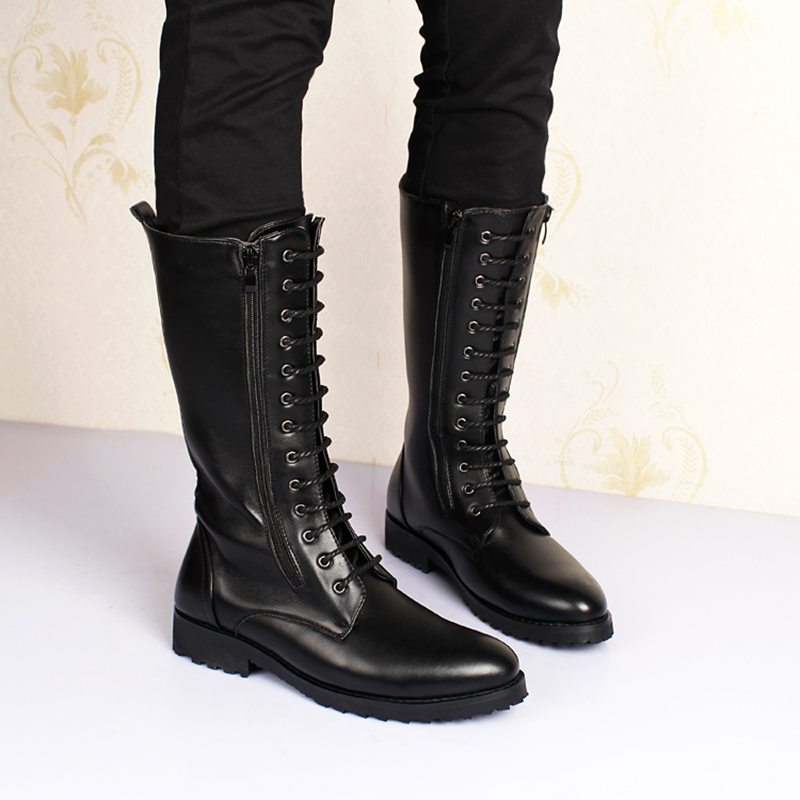 メンズ高級ファッションハイブーツステージナイトクラブドレス本 - Men'S Shoes Zipper のレビューと価格