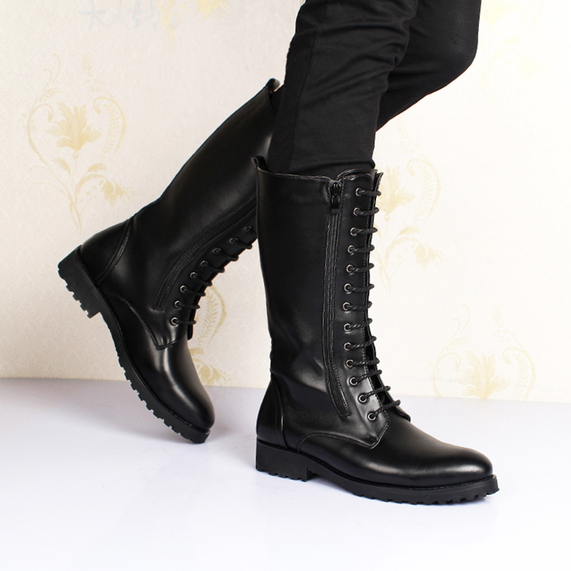 メンズ高級ファッションハイブーツステージナイトクラブドレス本 - Men'S Shoes Zipper のレビューと価格