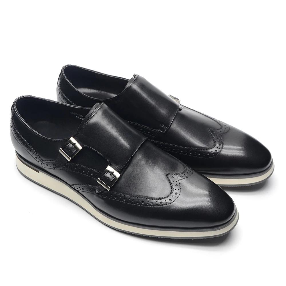ヨーロッパの高級メンズスニーカー本革モンクストラップダブルバ - Oxford Brogue Leather のレビューと価格
