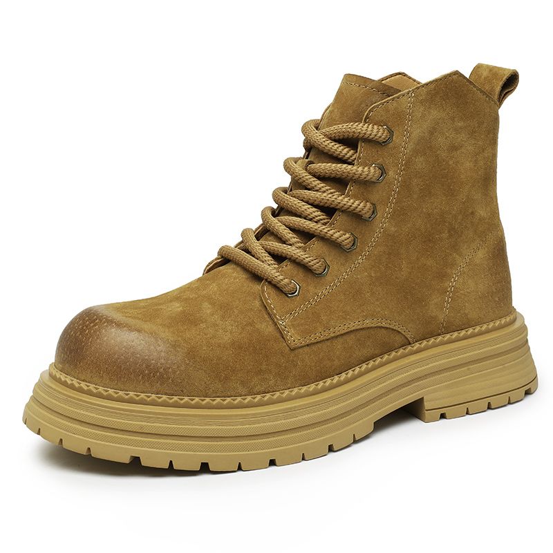 高品質男性アンクルブーツファッションレザーブーツアウトドアカ - Men'S Shoes For Work のレビューと価格