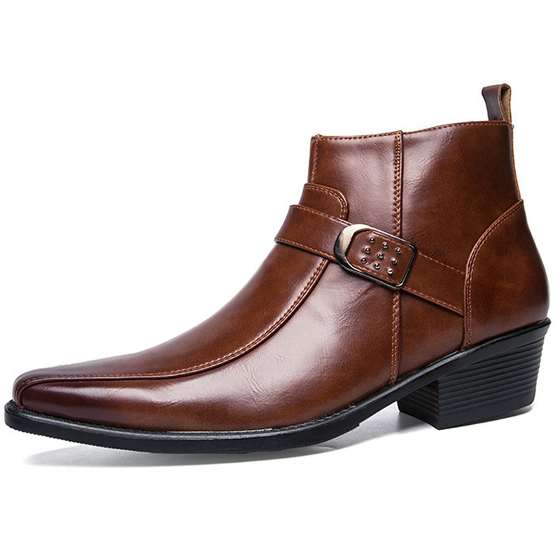 2026年新作 メンズ レトロ カウボーイブーツ レザーシュ - Men'S Shoes Zipper のレビューと価格