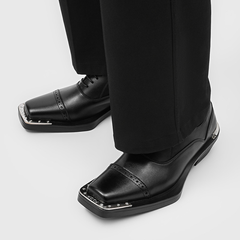 メンズファッションヒップホップロックカーブドブローグシューズ - Oxford Brogue Leather のレビューと価格