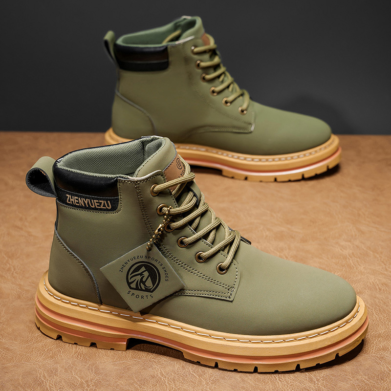 秋冬レトロショートブーツ メンズ 厚底身長アップ滑り止めショ - Men'S Shoes Height Increase のレビューと価格