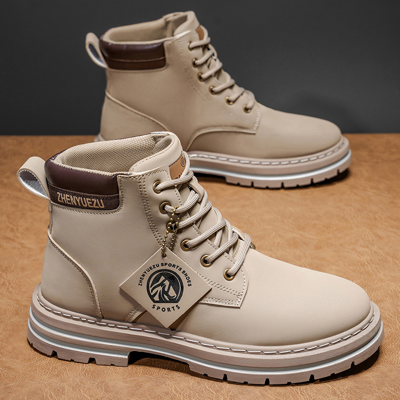 秋冬レトロショートブーツ メンズ 厚底身長アップ滑り止めショ - Men'S Shoes Height Increase のレビューと価格