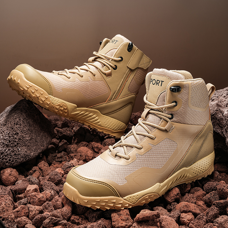 男性新しい戦術ブーツ屋外トレーニング安全作業滑り止め男性防水 - Men'S Shoes For Work のレビューと価格