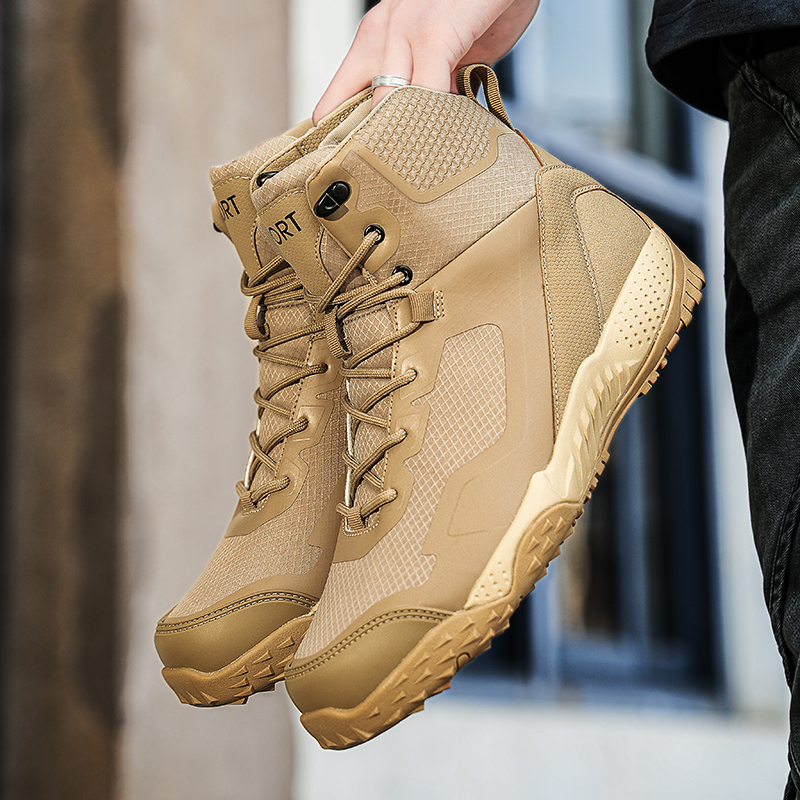 男性新しい戦術ブーツ屋外トレーニング安全作業滑り止め男性防水 - Men'S Shoes For Work のレビューと価格