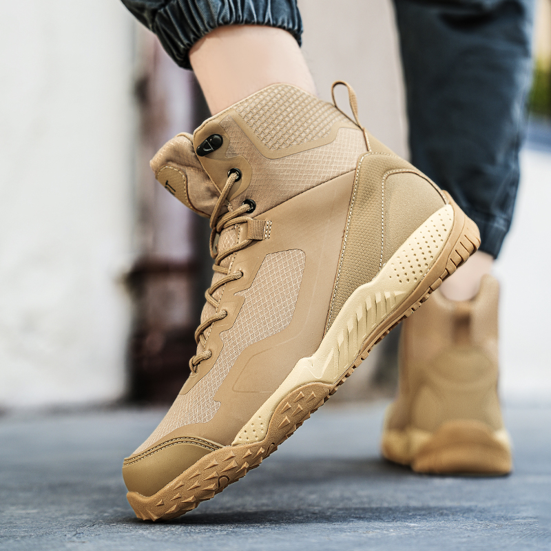 男性新しい戦術ブーツ屋外トレーニング安全作業滑り止め男性防水 - Men'S Shoes For Work のレビューと価格