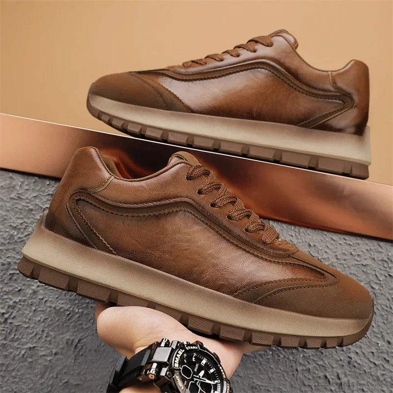 高級メンズスニーカー オールシーズン レザー カジュアル ス - Men'S Shoes Water Resistant のレビューと価格