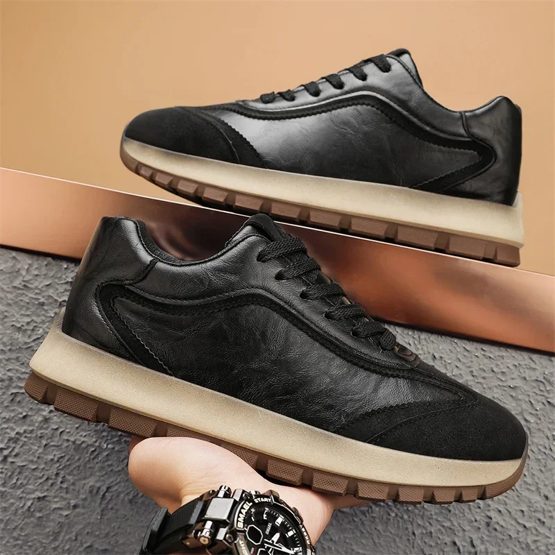 高級メンズスニーカー オールシーズン レザー カジュアル ス - Men'S Shoes Water Resistant のレビューと価格