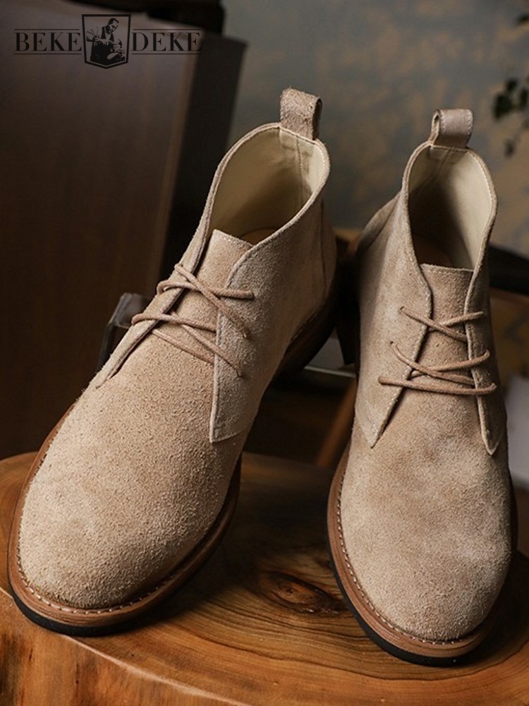 ファッション多用途男性レースアップカラーブロック牛スエードラ - Men'S Shoes For Work のレビューと価格