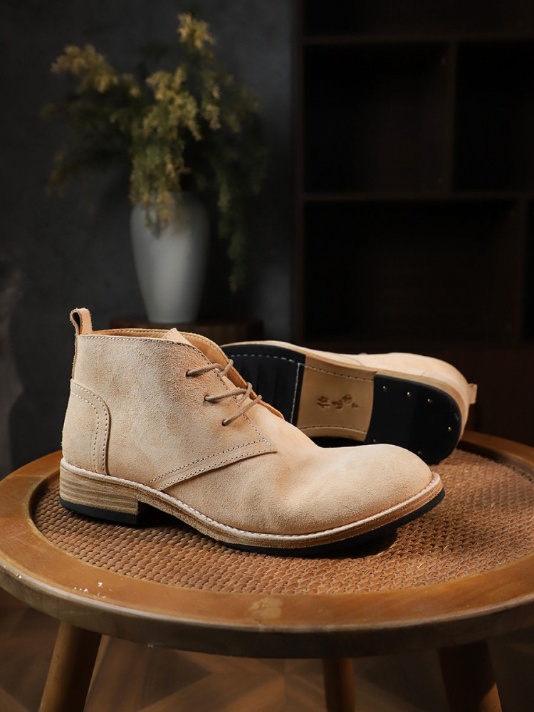 ファッション多用途男性レースアップカラーブロック牛スエードラ - Men'S Shoes For Work のレビューと価格