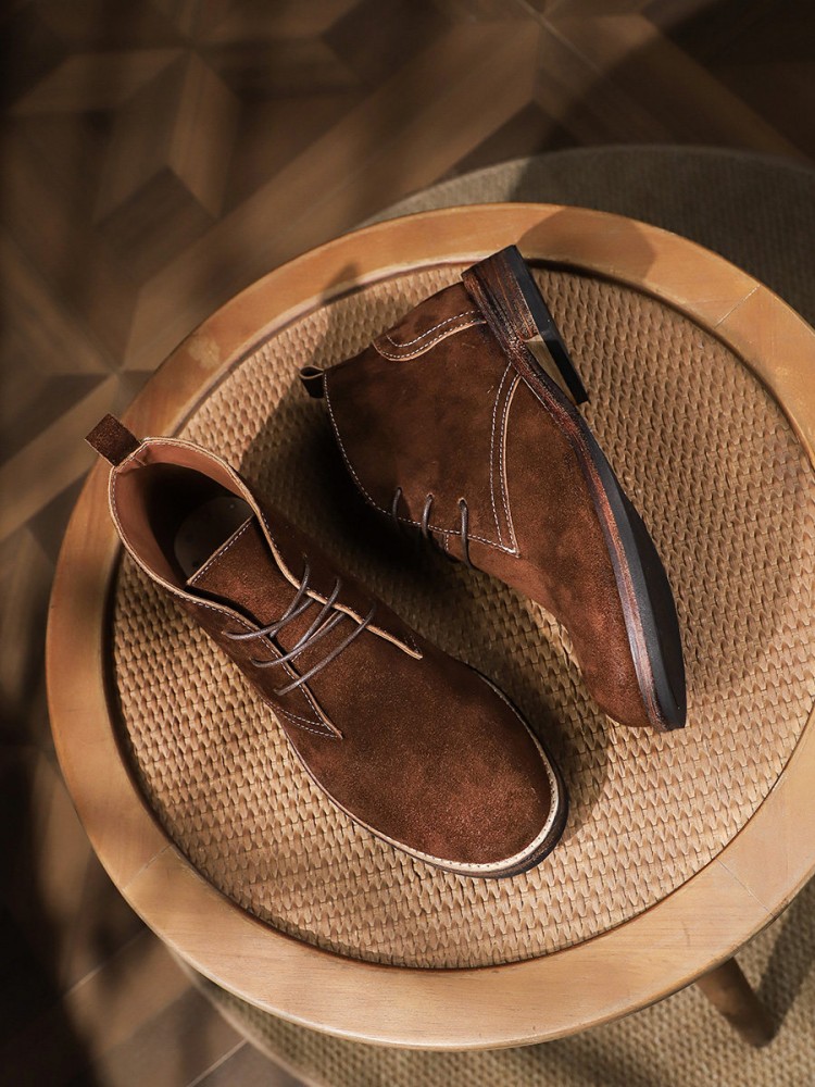 ファッション多用途男性レースアップカラーブロック牛スエードラ - Men'S Shoes For Work のレビューと価格
