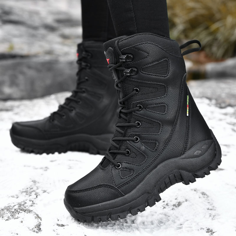 男性オートバイ戦術ブーツレースアップ女性軍暖かい快適な登山ハ - Men'S Shoes Zipper のレビューと価格